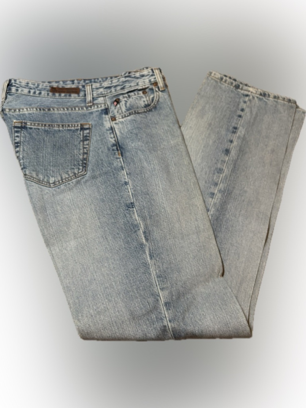 E133 Polo Jean Company Light Blue Straight Denim Jeans, Size 8